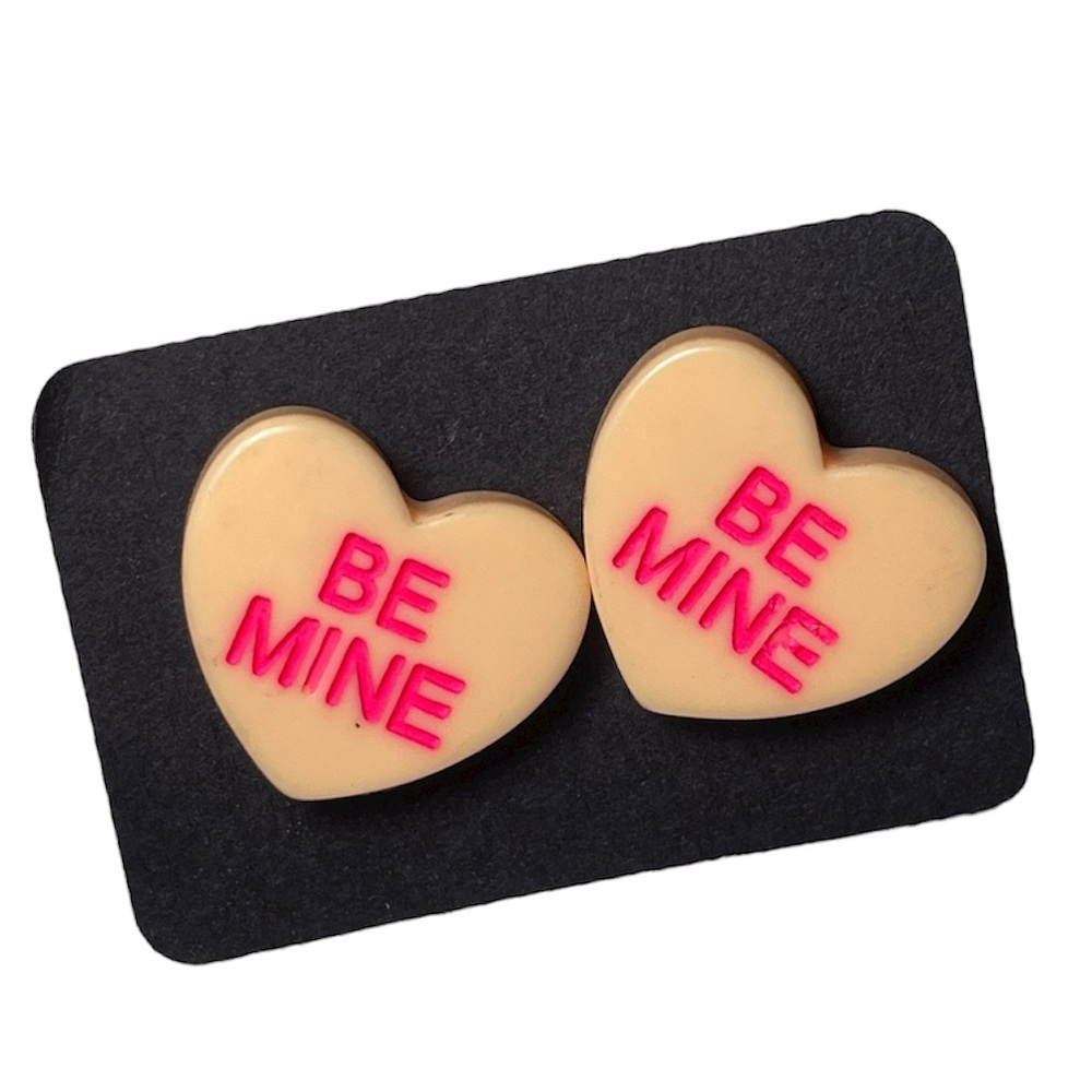Be mine heart stud earrings